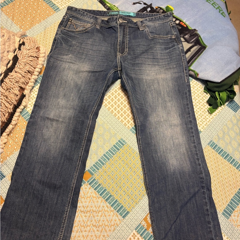 Men's Classic Blue Denim Straight Jeans